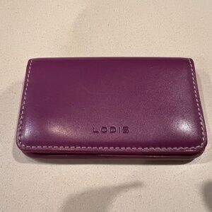 Purple leather business card case